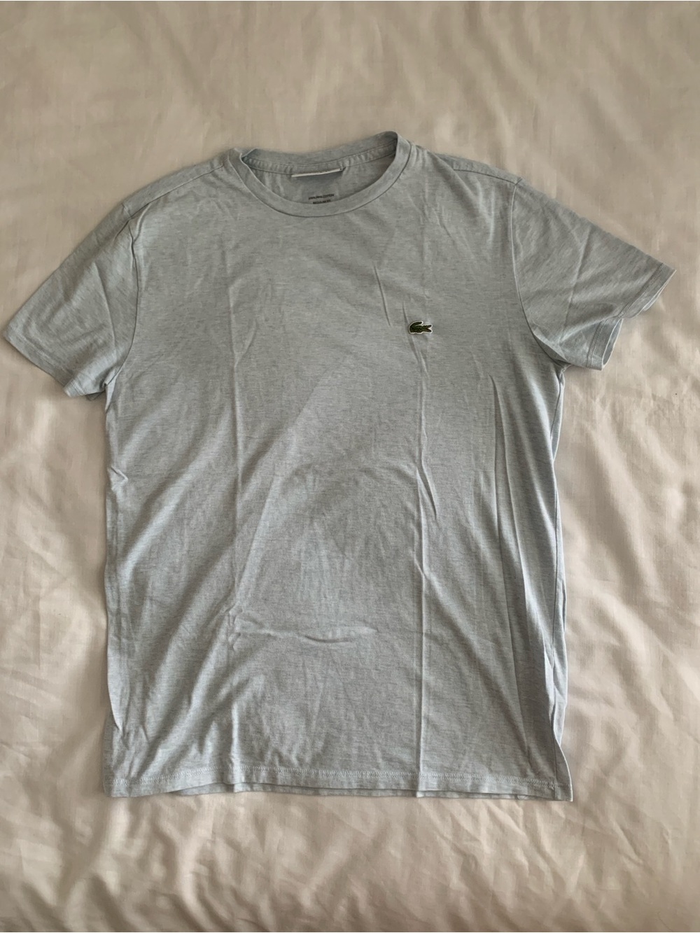 LACOSTE Pima Cotton Crew Neck T-Shirt Gray Short Sleeve Tee FR 3 US S TH6709 EUC